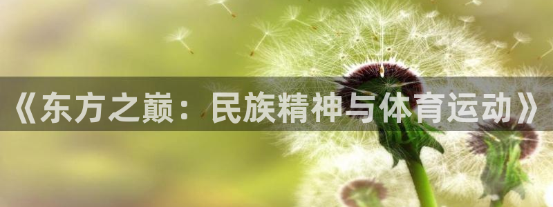  yy易游体育怎么样：《东方之巅：民族精神与体育运动》